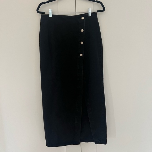 Zara Black Denim Wrap Midi Skirt - Picture 4 of 5